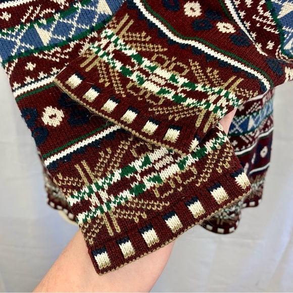 Vintage 90s Geometric Striped Sweater - Picture 5 of 7